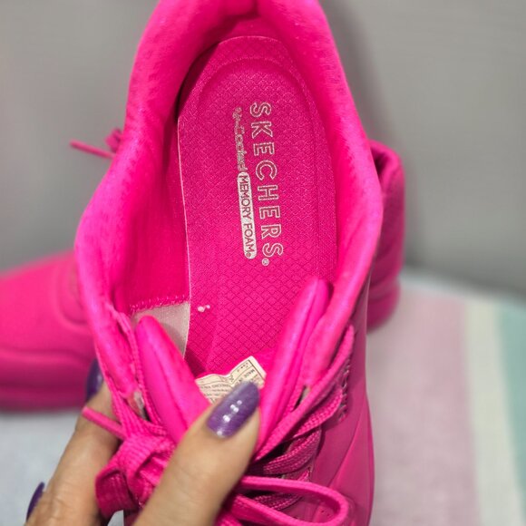 Skechers Uno - Night Shades sneakers in hot pink - Picture 4 of 9